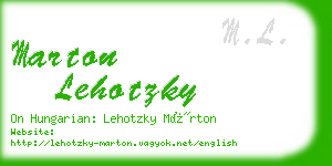 marton lehotzky business card